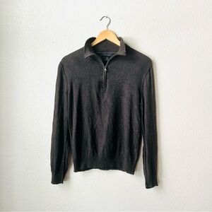 Banana Republic Cashmere/Silk Blend Fine Knit Quarter Zip Sweater Size Medium